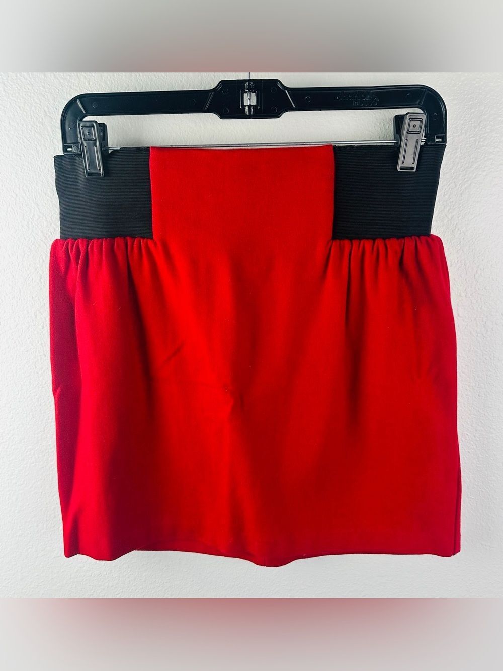 Topshop Red Black Wool Blend Skirt Size 8